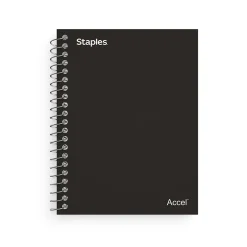 Subject Notebooks|Staples Premium 1-Subject Notebook, 3.5" x 5.5", College Ruled, 200 Sheets, (TR58288) Black