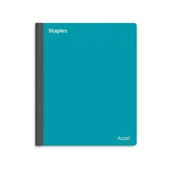 Subject Notebooks|Staples Premium 3-Subject Notebook, 8.5" x 11", College Ruled, 150 Sheets, Blue (ST58333C) Teal