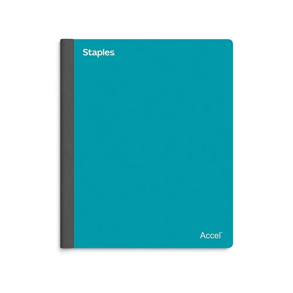 Subject Notebooks|Staples Premium 3-Subject Notebook, 8.5" x 11", College Ruled, 150 Sheets, Blue (ST58333C) Teal