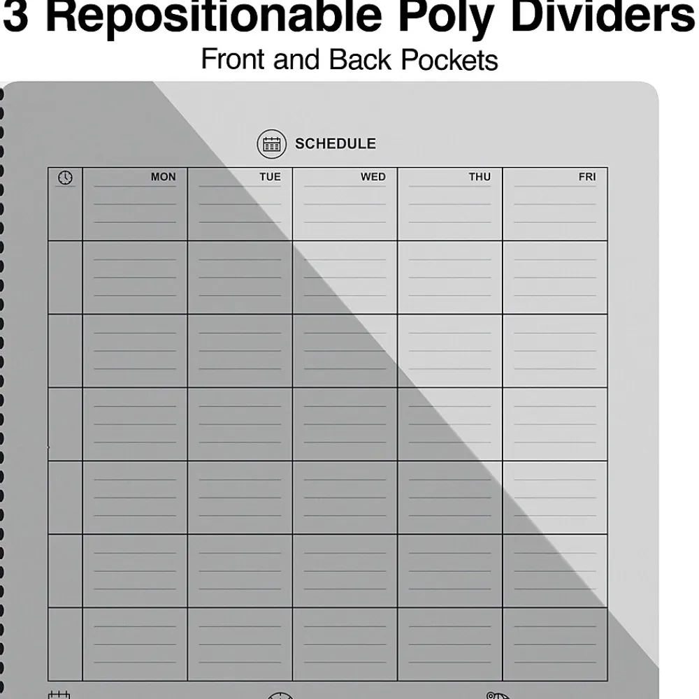 Subject Notebooks|Staples Premium 3-Subject Notebook, 8.5" x 11", College Ruled, 150 Sheets, Blue (ST58333C) Teal