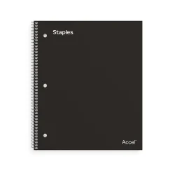 Subject Notebooks|Staples Premium 2-Subject Notebook, 8.5" x 11", College Ruled, 120 Sheets, (TR58310) Black