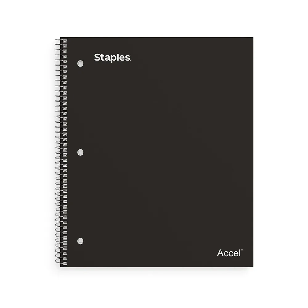 Subject Notebooks|Staples Premium 2-Subject Notebook, 8.5" x 11", College Ruled, 120 Sheets, (TR58310) Black