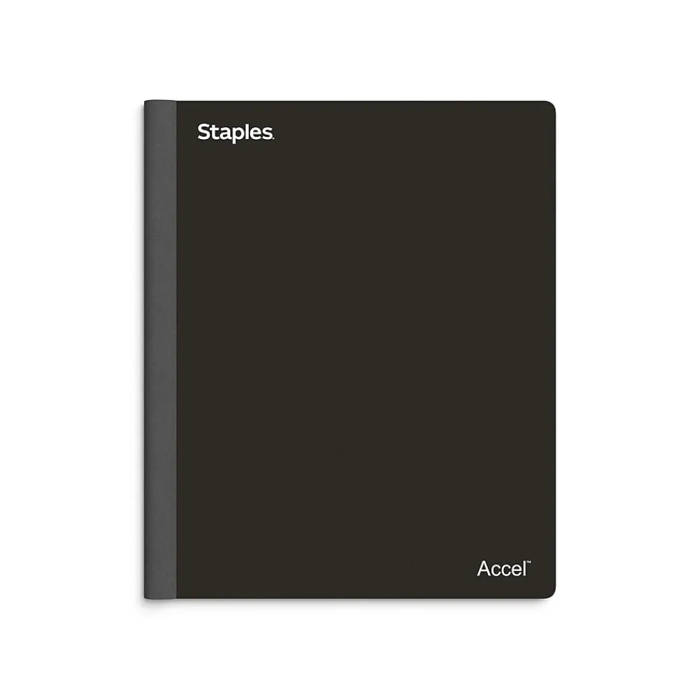 Subject Notebooks|Staples Premium 3-Subject Notebook, 8.5" x 11", College Ruled, 150 Sheets, (ST58329) Black