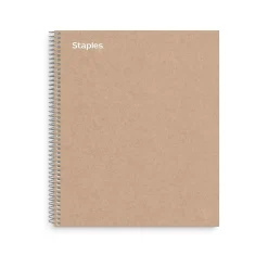 Subject Notebooks|Staples Premium 1-Subject Notebook, 8.5" x 11", College Ruled, 100 Sheets, Brown (TR52121)