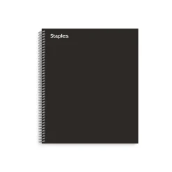 Subject Notebooks|Staples ® Premium 1-Subject Subject Notebooks, 8.5" x 11", College Ruled, 100 Sheets, Black (TR58355M-CC)