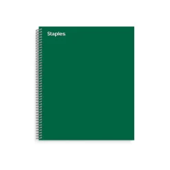 Subject Notebooks|Staples ® Premium 3-Subject Subject Notebooks, 8.5" x 11", College Ruled, 150 Sheets, Green (TR58362M-CC)