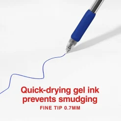 Pens|Staples ProGel™ Retractable Gel Pen, Fine Point, 0.7mm, Blue Ink, 36/Pack (ST62108)