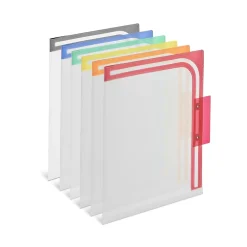 File Folders|Staples Reinforced File Folder, 1/3 Cut, Letter Size, Assorted Colors, 6/Pack (TR39414)