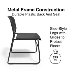 Folding & Stacking*Staples Resin Stacking Chair, Black, 4/Pack (51475)