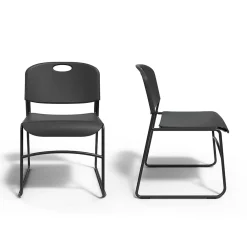 Folding & Stacking*Staples Resin Stacking Chair, Black, 4/Pack (51475)