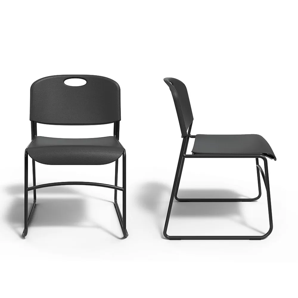 Folding & Stacking*Staples Resin Stacking Chair, Black, 4/Pack (51475)