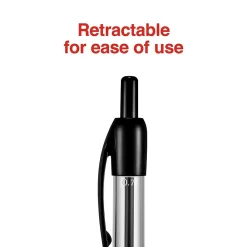 Pens|Staples ® Retractable Ballpoint Pens, Fine Point, 0.7mm, Black Ink, Dozen (50786-CC)