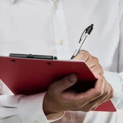 Pens|Staples ® Retractable Ballpoint Pens, Fine Point, 0.7mm, Black Ink, Dozen (50786-CC)