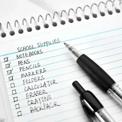 Pens|Staples ® Retractable Ballpoint Pens, Fine Point, 0.7mm, Black Ink, Dozen (50786-CC)