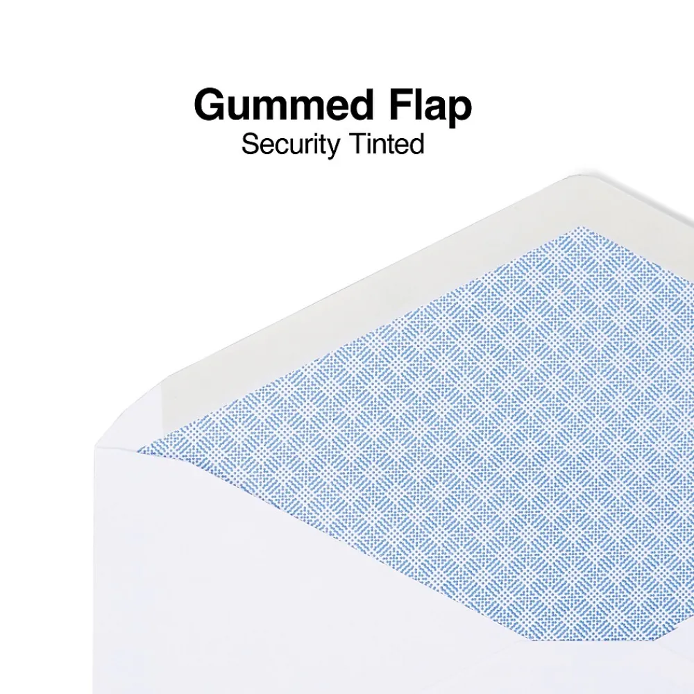 Sale Staples Security Tinted #10 Business Envelopes, 4 1/8" x 9 1/2", White, 500/Box (ST50302-CC)