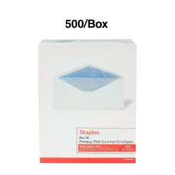 Sale Staples Security Tinted #10 Business Envelopes, 4 1/8