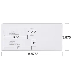 Staples Security Tinted #9 Double Window Envelopes, 3 7/8