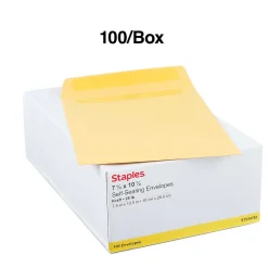 Discount Staples Self Seal Kraft Catalog Envelopes, 7.5