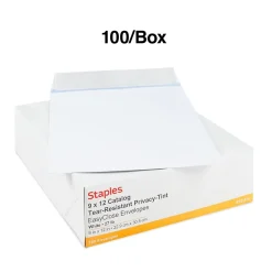 Clearance Staples Self Seal Security Tinted Catalog Envelopes, 9