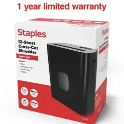 Online Staples 12-Sheet Cross-Cut Multi-Media Shredder (ST62151)