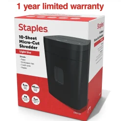 Clearance Staples 10-Sheet Micro-Cut Multi-Media Shredder (ST62150)