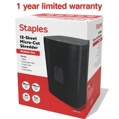 New Staples 12-Sheet Micro-Cut Multi-Media Shredder (ST62153)