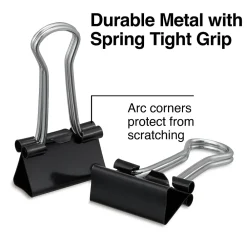 Clips & Fasteners|Staples Small Binder Clips, 0.38" Capacity, Black, 40 Clips/Pack (ST10667/10667)