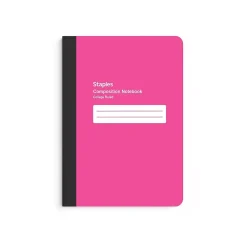 Composition Notebooks|Staples Small Composition Notebook, 5" x 7", College Ruled, 80 Sheets, (ST24491) Pink