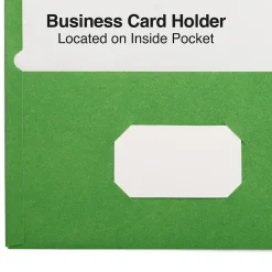 Pocket Folders|Staples Smooth 2-Pocket Paper Folder, , 25/Box (ST27533) Green