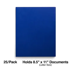 Pocket Folders|Staples Smooth 2-Pocket Paper Folder, Electric , 25/Box (27534-CC) Blue