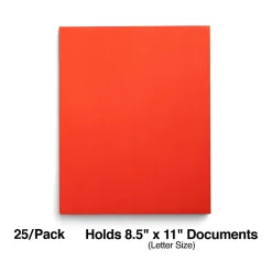 Pocket Folders|Staples Smooth 2-Pocket Paper Folder, , 25/Box (27535-CC) Orange