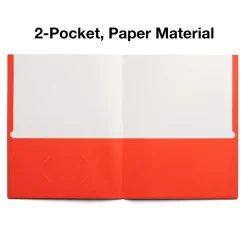 Pocket Folders|Staples Smooth 2-Pocket Paper Folder, , 25/Box (27535-CC) Orange