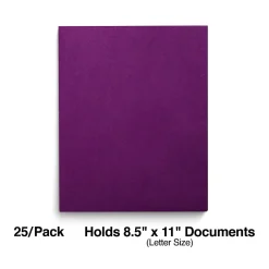 Pocket Folders|Staples Smooth 2-Pocket Paper Folder, , 25/Box (27536-CC) Purple