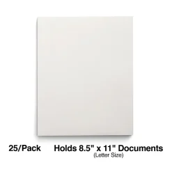 Pocket Folders|Staples Smooth 2-Pocket Paper Folder, , 25/Box (27537-CC) White
