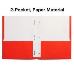 Pocket Folders|Staples Smooth 2-Pocket Paper Folder with Fasteners, , 25/Box (50775/27543-CC) Orange