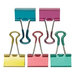 Clips & Fasteners|Staples Soft Grip 0.75" Binder Clips, Small, Assorted Colors, 18/Pack (13725)