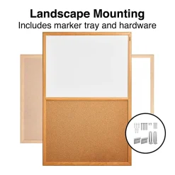 Dry Erase*Staples Standard Cork & Dry Erase Whiteboard, 3' x 2' (28323-CC)