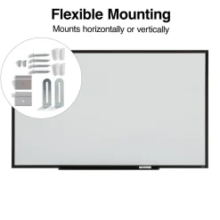 Dry Erase*Staples Standard Durable Magnetic Steel Dry-Erase Whiteboard, Steel Black Frame, 5' x 3' (52480-CC)