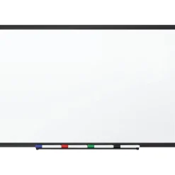 Dry Erase*Staples Standard Durable Melamine Dry-Erase Whiteboard, Black Aluminum Frame, 4' x 3' (52681/28681)