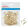Clips & Fasteners|Staples Standard Paper Clips, Gold, 100/PK (21382)