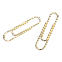 Clips & Fasteners|Staples Standard Paper Clips, Gold, 100/PK (21382)