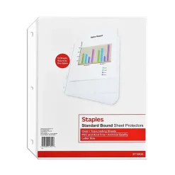 Sheet Protectors|Staples Standard Weight Sheet Protector, 8.5" x 11", Clear (16935)