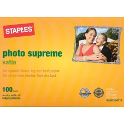 Photo Paper*Staples ® Ultra Premium Photo Paper, 11.5 mil, 4" x 6", 100 Sheets/Pk