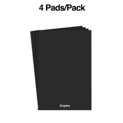 Notepads|Staples ® Steno Pads, 6'' x 9'', Narrow Ruled, 100 Sheets/Pad, 4 Pads/Pack (28046)
