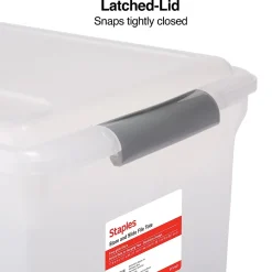 File Storage|Staples Store & Slide Plastic File Box Latching, Letter/Legal Size, Clear (140167/139997)