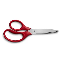 Scissors|Staples Student 7" Stainless Steel Scissors, Pointed Tip, Red (TR55049)