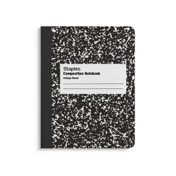 Subject Notebooks|Staples 1-Subject Composition Notebooks, 3.25" x 4.5", College Ruled, 80 Sheets, Assorted Colors, 2/Pack (ST17501C)