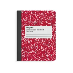 Composition Notebooks|Staples ® 1-Subject Composition Notebooks, 7.5" x 9.75", Specialty Ruled, 100 Sheets, Green (11624-CC)