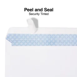 Online Staples Tear-Resistant EasyClose Security Tinted #10 Business Envelopes, 4 1/8" x 9 1/2", White, 100/Box (21573)