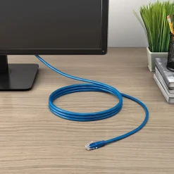 Staples TECH 100' Cat-6 Ethernet Cable, Male to Male, Blue (ST62452)